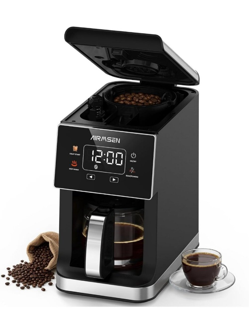 5-Cup Grind & Brew Coffee Maker with Built-In Grinder for Fresh Coffee